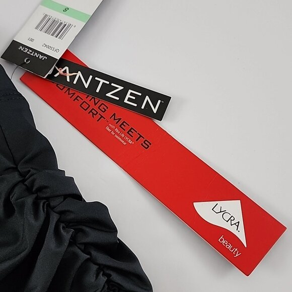 Jantzen Women's Black One Piece Swimsuit Halter Ruched Waist Bejeweled Size 8 - Picture 8 of 15